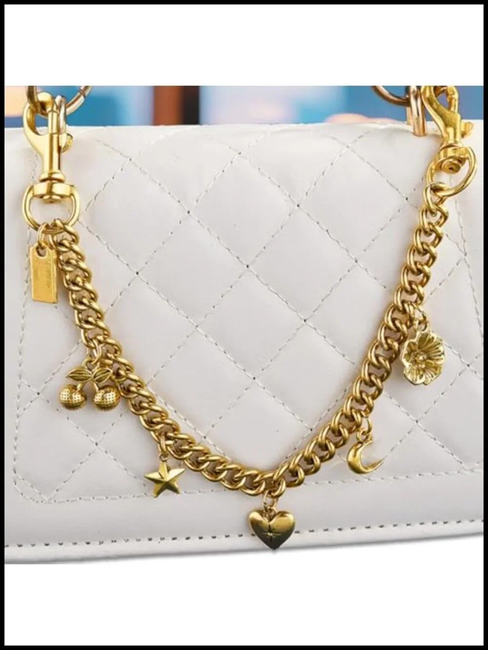 Shimmery Resin Strawberry Purse Charm for Bag Handbag Keychain Accessory